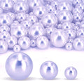 180 PCS Light Purple Beads for Centerpieces Vases, No Hole Polished Pearl Makeup Beads Mixed 8/14/20mm Sizes, Pearl Vase Fillers Table Scatters for Party Wedding Decor