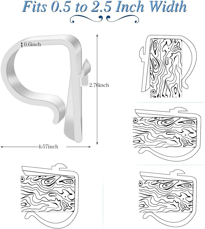 Yookeer 36 Pieces Church Pew Clips Heavy Duty Plastic Hooks Tablecloth Chair Table Clips Translucent White Holders for Wedding Ceremony Church Aisle Railing Bow Decorations