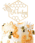 Oh Babee Wooden Bee Themed Cake Toppers, Bee Baby Shower, Gender Reveal Decors