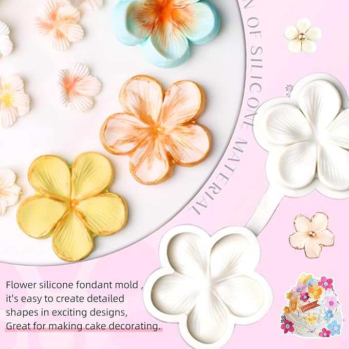 SK Flower Blossom Veiner Fondant Cake Chocolate Sugarcraft Mould Mold Tool 1Pcs (Style 1)