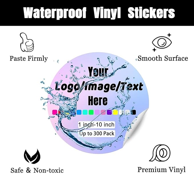 Premium Custom Stickers Labels - Personalized Stickers for Businesses Logo and Name. Birthday Pets and Label Product Boxes Wedding Favors Waterproof Labels (wreath 13, 3.5 inch)