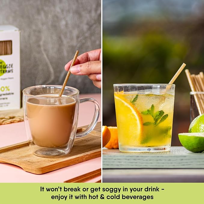 – 150 PCS of 4.75 Inches Unwrapped Biodegradable Drink Stirrers – Made of Vegetable Fibers, Best Cocktail Stirrers for Drinks of All Kinds