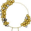 Round Backdrop Stand Circle Arch, 6.5ft Golden Metal Balloon Arch Kit for Party Decoration Wedding Arch Flower Ring Stand Harfirbe