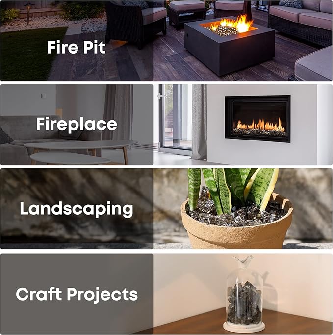 Stanbroil 10-Pound Fire Glass - 1/4 inch Reflective Tempered Fire Glass for Fireplace Fire Pit, Bronze Reflective