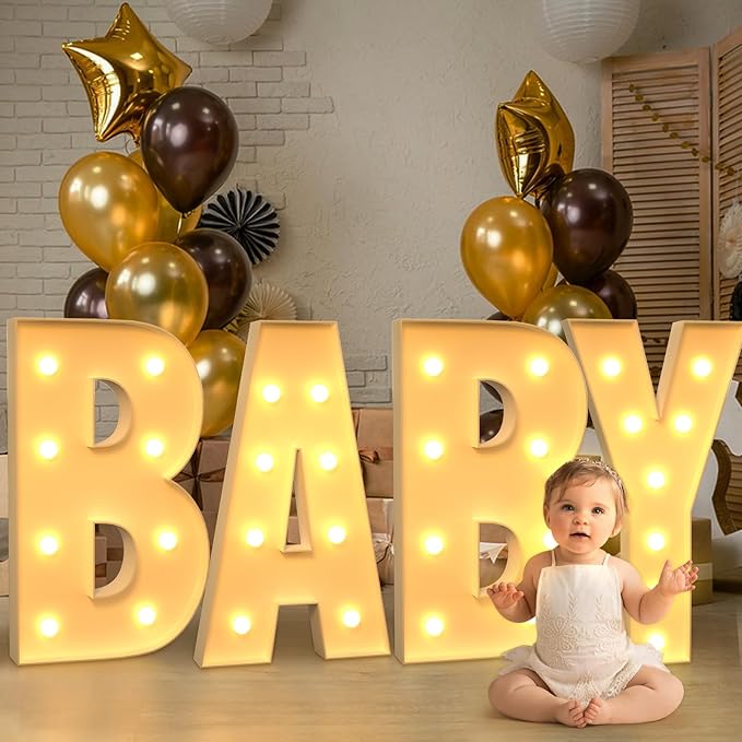 Marquee Letters 3 Feet Tall Large Light Up Letters M Wedding Mr and Mrs Sign Marry Me Engagement Party Decor Yellow Light Birthday Decorations Balloon Arch Kit Foam Sign M