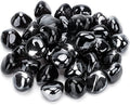 Stanbroil 10-Pound Fire Glass Diamonds - 1/2 inch Luster Fire Glass for Fireplace Fire Pit and Landscaping, Onyx Black Luster