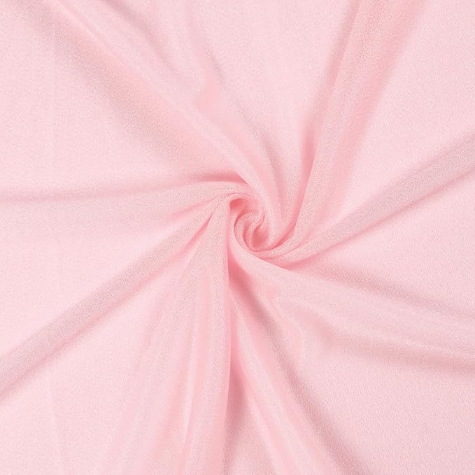 VDS Pack of 1 Panel (30 Inch X 20 Feet) Wedding Arch Draping Fabric Sheer Chiffon Fabric Drapery for Wedding Ceremony Reception Swag Backdrop Canopy Chuppah ARBO Altars Decoration (Blush Pink)