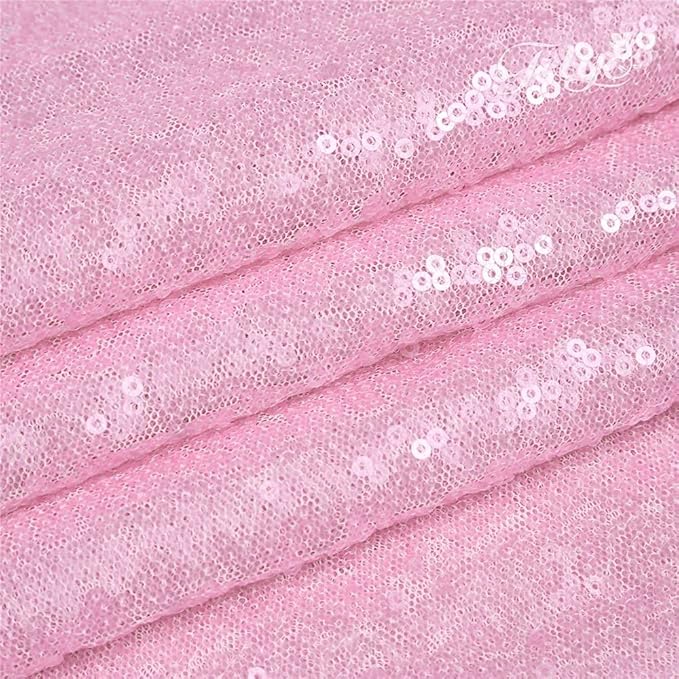 Pink Sequin Backdrop Curtains 2 Panels 4FTx8FT Glitter Pink Photo Backdrop Drapes Party Wedding Baby Shower Curtain Sparkle Photography Background