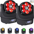 Moving Head Light 6x15W Mini Bee Eye Dj Light RGBW 4in1 LED Stage Lighting Rotate Beam Effect DMX512 Sound Activated for dj bar Parties Wedding Bar Church Show 2 Pack