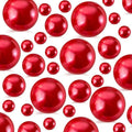 520Pcs Red Glossy Beads for Centerpiece Decor, Artifical Pearls Vase Filler, No Hole Round Pearl Beads for Wedding Birthday Christmas Party Home Decor(18mm 14mm 6mm)