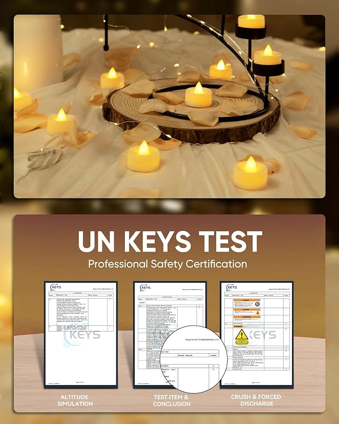 BEICHI Flameless LED Tea Lights - 50 Pack Battery Operated Flickering Fake Candles for Wedding, Halloween, Christmas, Diwali - Warm Yellow