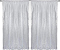 Silver Sequin Backdrop Curtains 2 Panels 4FTx8FT Wedding Photo Backdrop Drapes Glitter Birthday Bridal Party Curtains Sparkle Background Party Decor Curtains