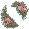 Wedding Arch Flowers, Artificial Flowers for Reception Backdrop and Welcome Ceremony Sign, Large Flower Swag for West Styles Wedding Ceremony Floral Decor - Pack of 2