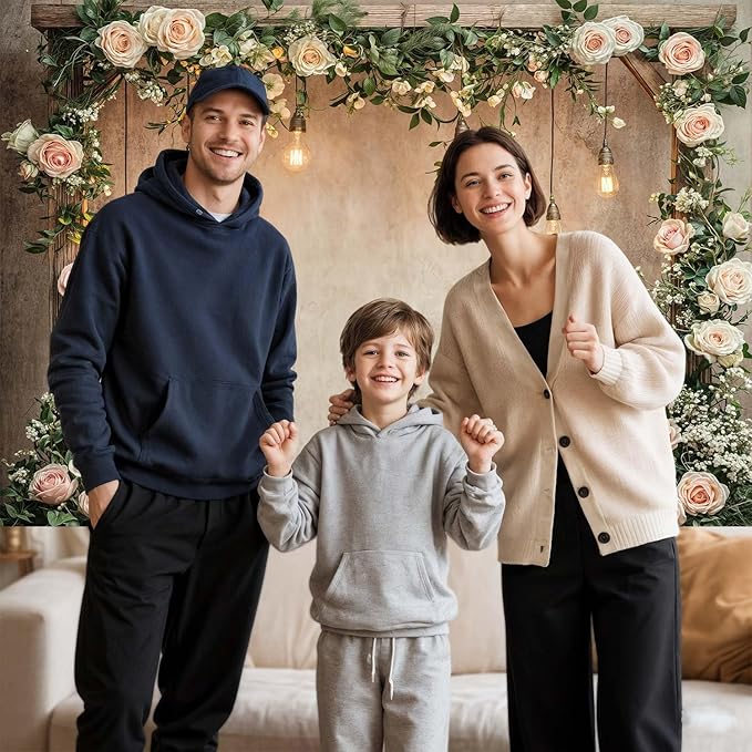 7x5ft Country Wedding Photography Backdrop Floral Rustic Roses Farmhouse Wooden Door Backdrop Pink Flower Birthday Baby Shower Wedding Bridal Party Banner Photo Booth Props Anniversary Background