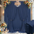 60×14ft Wrinkle Free Navy Blue Backdrop Curtain for Wedding Parties,12 Panels 5×14ft Height Soft Silky Polyester Photo Backdrop Drapes Curtains for Birthday Photography Stage Events Background Cloth