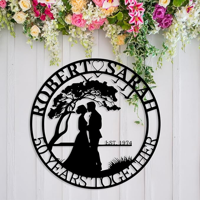 Personalized Tree of Life Metal Sign Wall Art Decor, Custom Wedding Gifts for Couples, Custom Family Name Sign, Christmas Valentine's Day Housewarming Gifts