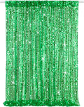 Sequin Curtain Backdrop Green Party Background for Jungle Forest Animals Theme Baby Shower Celebration Party Decorations 4x8FT