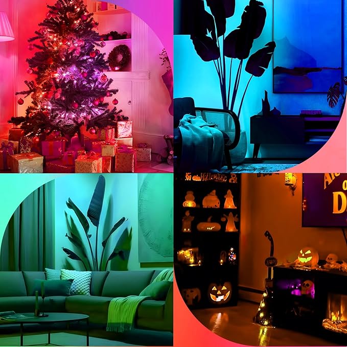 Spot Lights Indoor,7W RGBW Spotlight 16 Color Changing Up Lights Indoor with Remote Dimmable Function Memory Feature LED Ambient Lighting for Party,Bar,Esports Room, 5.9 FT Power Cord, 2 Pack