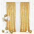 Eternal Beauty Gold Sequin Backdrop Curtains, Shimmer Back Drop 2Panels-2FTx8FT for Christmas, Party, Birthday, Photography, Wedding, Baby Shower Event Decoration
