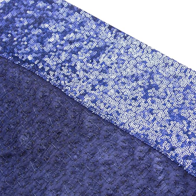 SquarePie Sequin Backdrop Not See Through Thick Background Glitter Curtain Party 20FT x 10FT Navy Blue