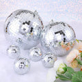 Large Mirror Disco Ball Bright Hanging Disco Ball: 6 Pcs Silver Reflective Mirror Ball - Disco Party 70s Ballroom Dance Music Festivals Decoration (10'', 8'', 3.2'')
