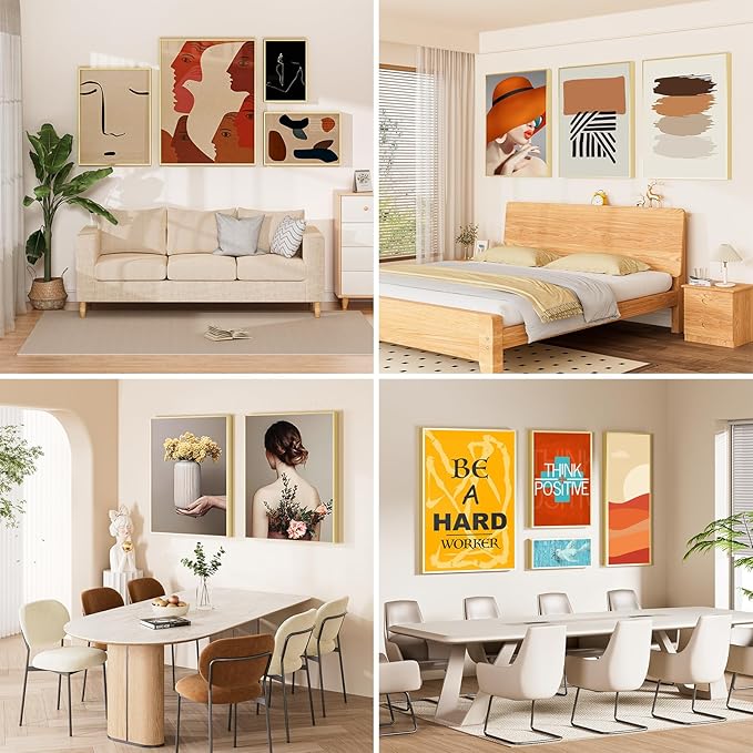 10x13 Aluminum Metal Picture Frame,Tempered Glass Gold Photo Frame 10x13 for Family Photo,Posters,Art,Document to Wall Mount Horizontally or Vertically