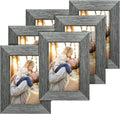 TWING 4X6 Picture Frames Collage Set of 6, Photo Collage Frame for Wall Decor or Table Top Display Gray
