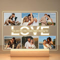 Personalized Anniversary Couples Gifts for Women Men Girlfriend Boyfriend, Custom Picture Frames with Photo, Personalized Photo Frame with Night Light, Customized Gifts for Her Him Wife Husband