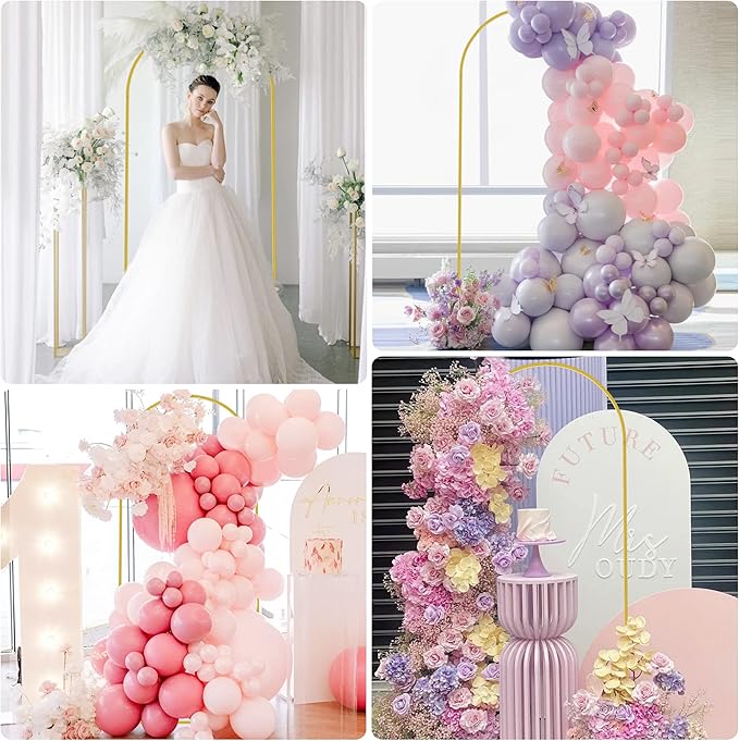 Wokceer 6 FT Wedding Arch Stand and Arch CoverMetal Arch Stand with Arch Stand Cover for Birthday Party Wedding Ceremony Bridal Baby Shower Event Decor, Nude Pink