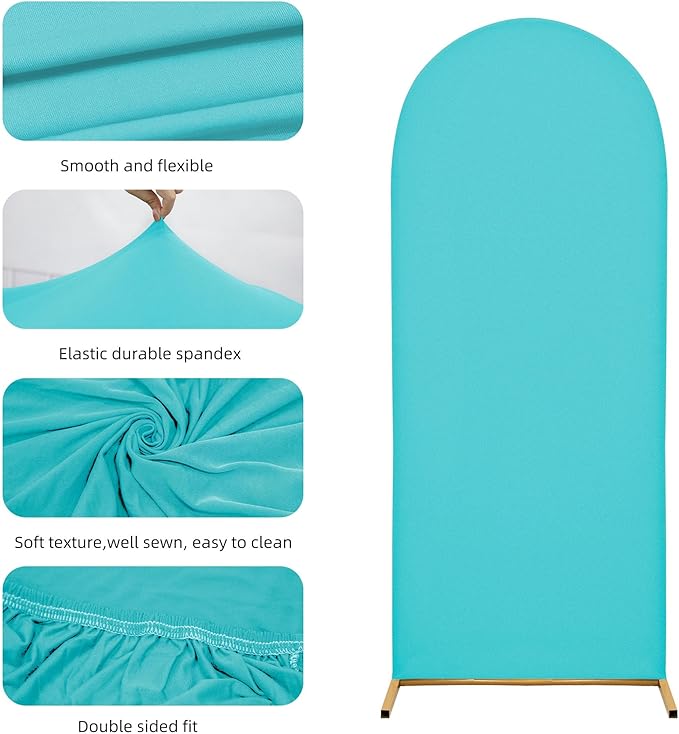 Wedding Arch Cover 4FT Arch Backdrop Cover Spandex Fitted Arch Cover for Round Top Chiara Backdrop Stand Covers for Wedding Birthday Party Baby Shower Banquet Ceremony Decoration