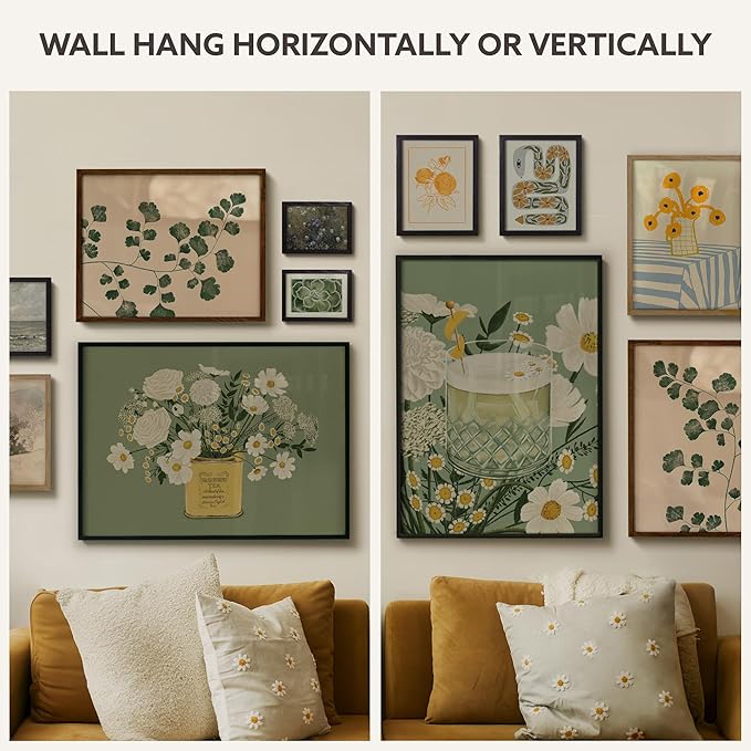 Opposite Wall - 11x14 in - Black Solid Oak Wood Picture Frame - Lightweight, Versatile & Shatterproof - Wall Hanging Poster or Photo Frame - Wall Decor for Office, Gallery & Home - 2 Pack