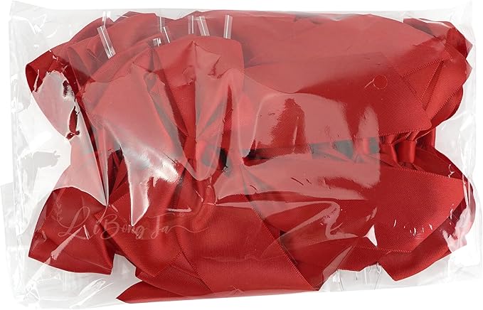 4.5" Satin Ribbon Red Bows for Gift Wrapping, Twist Tie Bows, Cute Bows for Crafts, Party Favors, Premade Bows Pre-Tied Decorative Bows for Flower Bouquets Candy Apple Bows-24 Counts