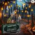 NURADA Floating Candles with Wand Remote Timer - 24 Pcs Magic LED Hanging Flameless Taper Candles Flickering Battery Operated for Birthday Theme Party Holiday Home Halloween Decor - Black