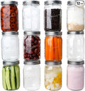 Mason Jars 32 oz Glass Canning Jars 12 Pack Wide Mouth Mason Jar With Airtight Lids