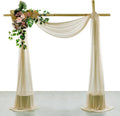 VDS Pack of 1 Panel (30 Inch X 100 Feet) Wedding Arch Draping Fabric Sheer Chiffon Fabric Drapery for Wedding Ceremony Reception Swag Backdrop Canopy Chuppah ARBO Altars Decoration (Champagne)