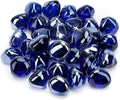 Stanbroil 10-Pound Fire Glass Diamonds - 1/2 inch Luster Fire Glass for Fireplace Fire Pit and Landscaping, Royal Cobalt Blue Luster