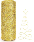 Tenn Well Metallic Gold Twine, 328 Feet 1mm Christmas Gold String Ribbon for Gift Wrapping, Christmas Ornaments, Holiday Decorations, DIY Crafts