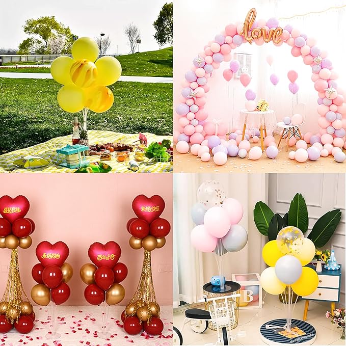 10 Sets Balloon Stand Kit, Reusable Clear Balloon Stands for Table, Balloon Centerpieces for Tables Suitable for Birthday Decorations Party Wedding Graduation Decorations