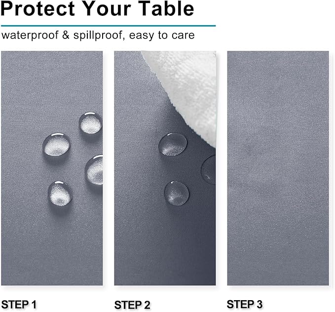 Hiasan Light Gray Rectangle Tablecloth - Waterproof Spillproof and Wrinkle Resistant Washable Polyester Table Cloth for Dining Party, 70 x 90 inch