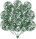 50pcs Dark Green Foil Confetti Balloons,12 inch Latex Balloon with Dark Green Confetti Inside for Birthday Family Party Wedding Party Baby Shower Decoration Supplies