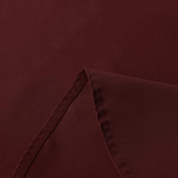 sancua Round Tablecloth - 48 Inch - Water Resistant Spill Proof Washable Polyester Table Cloth Decorative Fabric Table Cover for Dining Tables, Buffet Parties and Camping, Burgundy