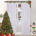 Juya Delight White Iridescent Backdrop Curtain, Sequin Photography Backdrop Curtain for Wedding Party Decoration Festival Ceremony,White Iridescent,2ftx8ft,2 Panels