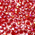 250pcs 6mm Bicone Crystal Glass Beads Loose Spacer Beads Faceted Craft Beads for Jewelry Making DIY Necklace Bracelet Earring Wind Chimes Suncatchers Ornamen(Red AB)