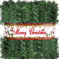 Jishi 50 FT Garland for Christmas Decorations - Non-Lit Green Soft Xmas Holiday Decor Outdoor Indoor Home Garden Artificial Greenery, Wedding Party Outside Decorations - 50Ft Long Plain Green Garland