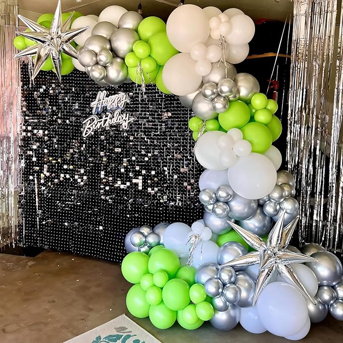 110pcs Lime Green Balloons 12 Inch Light Green Latex Balloon Arch Kit for Birthday Baby Shower Anniversary Graduation Wedding Party Decorations