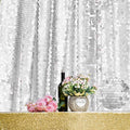 JYFLZQ Silver Payette Sequin Backdrop Curtains 8ft x 8ft 1 Panel Shimmer Wall Backdrop Big Sequin Background Thick Glitter Photo Booth Backdrops for Birthday Christmas Wedding Parties