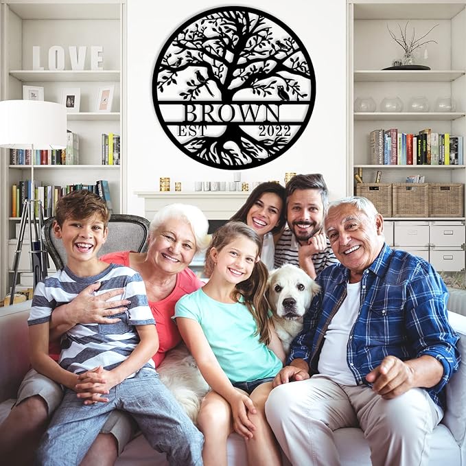 Personalized Tree of Life Metal Sign, Custom Name Sign, Tree of Life Wall Decor,Tree of Life Wall Decor, Custom Metal Signs Personalized