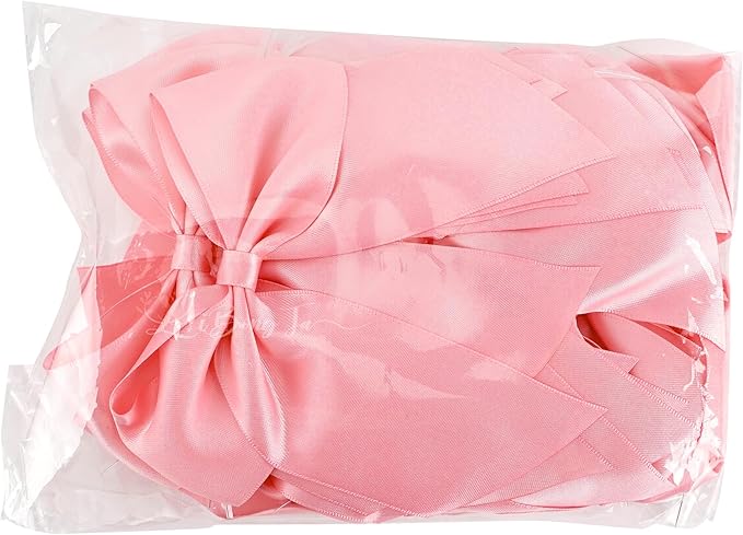 5'' Pink Bow Party Decorations Satin Bows, Twist Tie Bows for Treat Bags, Cake Pops, Pre-Tied Bow Premade Ribbon Bows for Crafts, Holiday Bows for Gift Wrapping, Wedding Decor-24 Counts