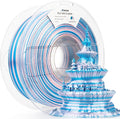 AMOLEN Silk PLA 3D Printer Filament, Shiny Multicolor Rainbow PLA Filament 1.75mm, Fast Color Change PLA 3D Printing Filament for Most FDM 3D Printer, Blue Pink White, 1kg (2.2lbs)