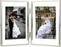 Silver 4x6''Double Floating Frame For Photo Sizes 2x3'',3.5x5'', For Desk/Shelf Display,Gift Choice Photo Frame for Wedding, Christmas,Home or Office Decor